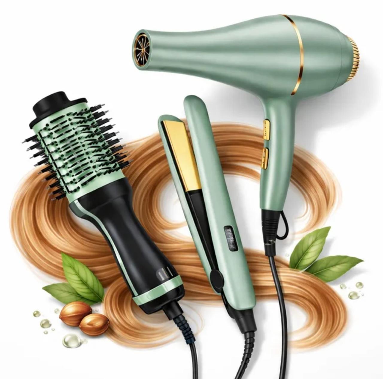 Combo cuidado cabello secador plancha cepillo